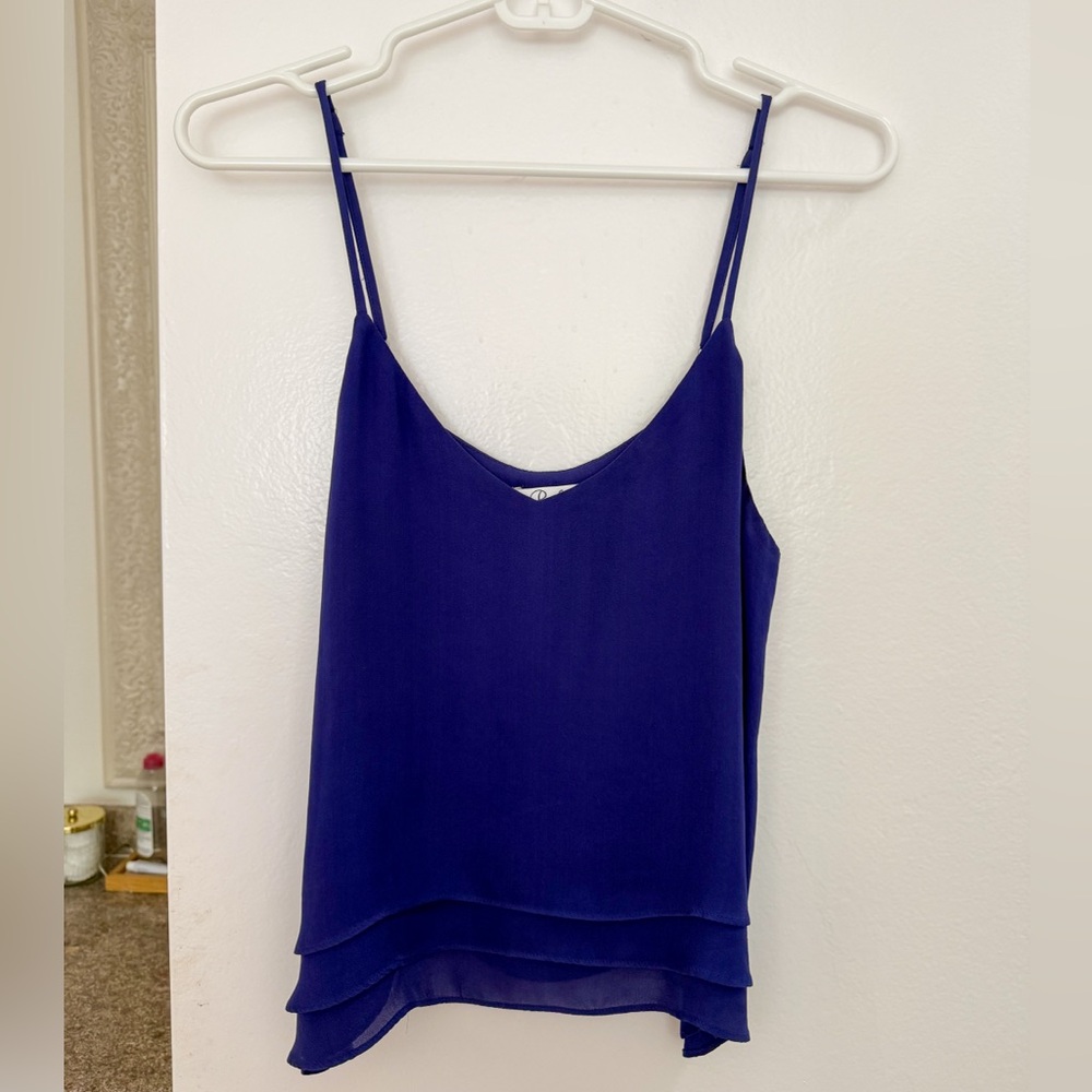 Parker Blue Brynlee Tiered Silk Camisole - Picture 3 of 5